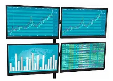 חבילת מסחר למחשב - 4 מסכי בורסה כולל מעמד Philips IPS 23.8" Monitor