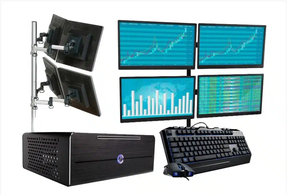 חבילה למסחר בבורסה ובשוק ההון לעבודה עם עד 6 מסכים - Intel i7-9700 (מגיע עם 4 מסכים)