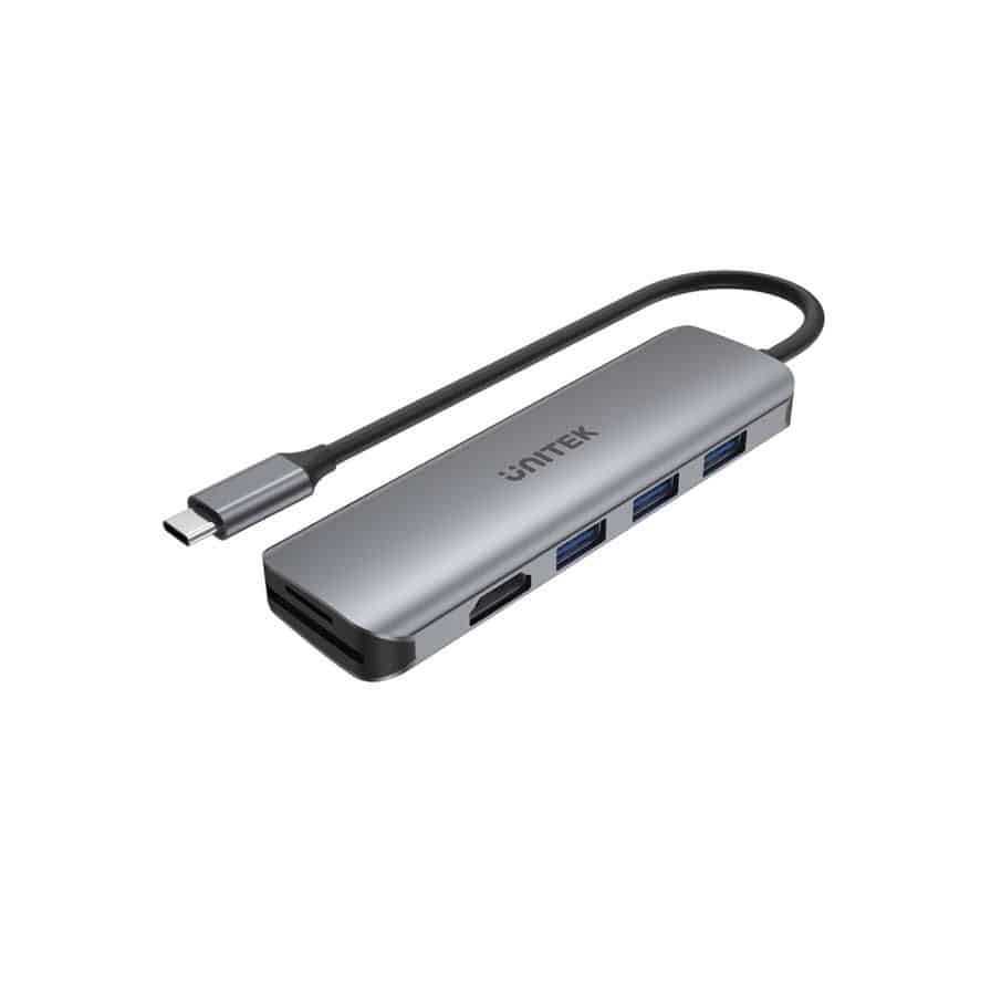 מולטיפוררט uHUB P5+ 6-in-1 USB-C Hub with HDMI and Dual Card Reader H1107F