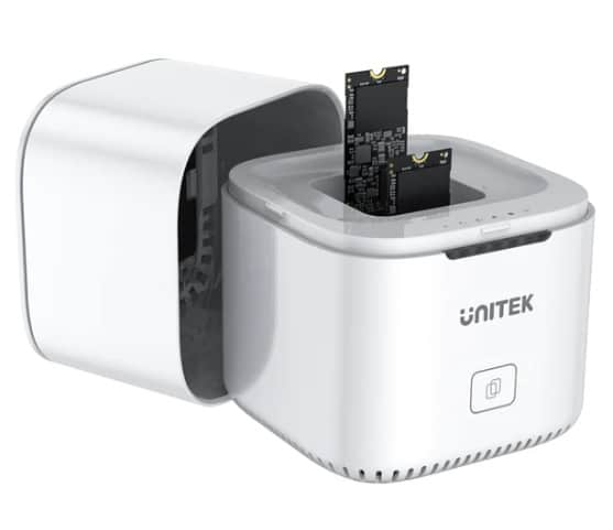 UNITEK S1207 - SyncStation Marshmallow M.2 USB-C to PCIe/NVMe M.2 SSD Dual Bay Docking Station with Offline Clone