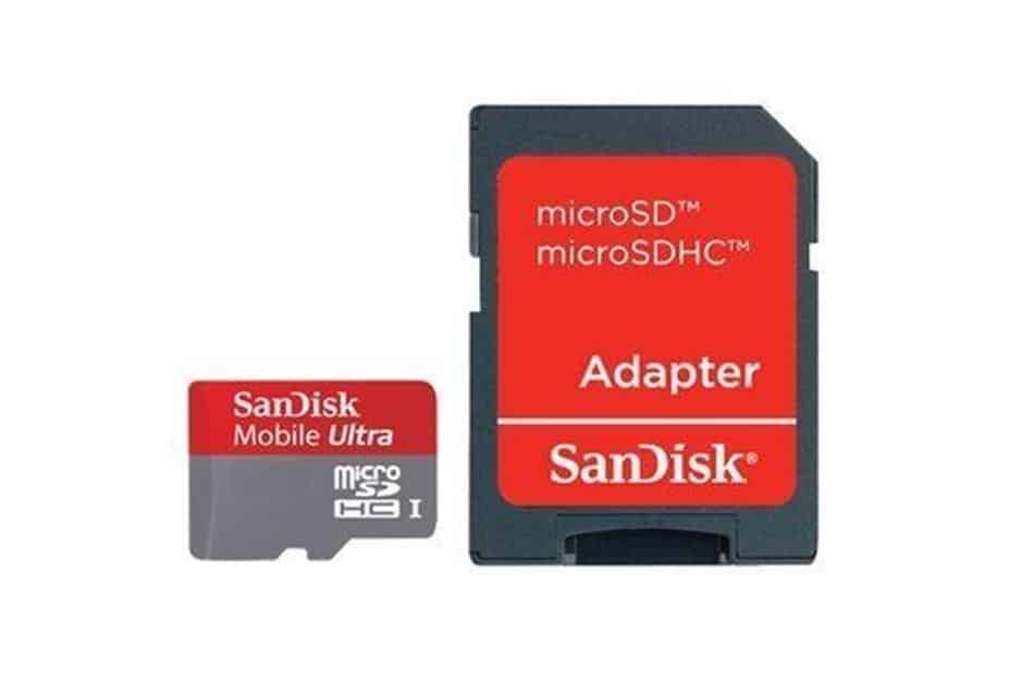 כרטיס זיכרון SanDisk Mobile Ultra microSDHC 32GB כרטיס בצבע אדום אפור + SD Adapter -Class 10