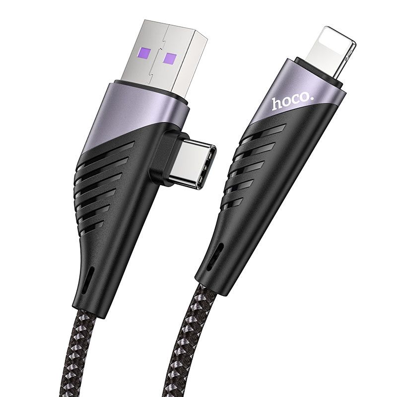 U95B 2-in-1 Freeway PD charging data cable(USB/Type-C to Lightning)