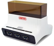 תחנת עגינה לדיסק קשיח כולל מפצל USB 3.0 מבית UNITEK דגם Y-1074