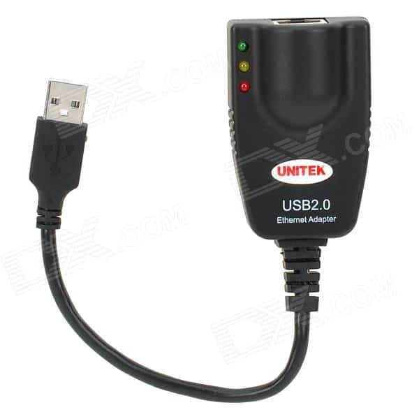 Unitek Y-1463 USB 2.0 to RJ45 Adapter External Wired Network Card .- Black