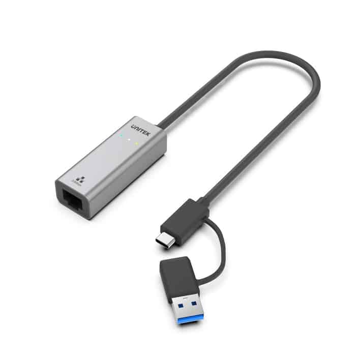 USB Type C to 2.5 Gigabit Ethernet Network Adapter (RJ45) with USB-A to USB-C Adapter PC/Mac