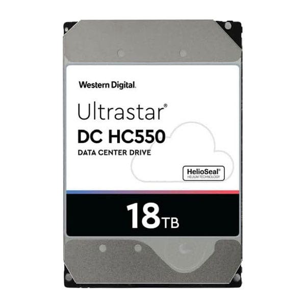 כונן קשיח פנימי Ultrastar® DC HC550 בנפח 18TB דגם WUH721818ALE6L4 מבית Western Digital