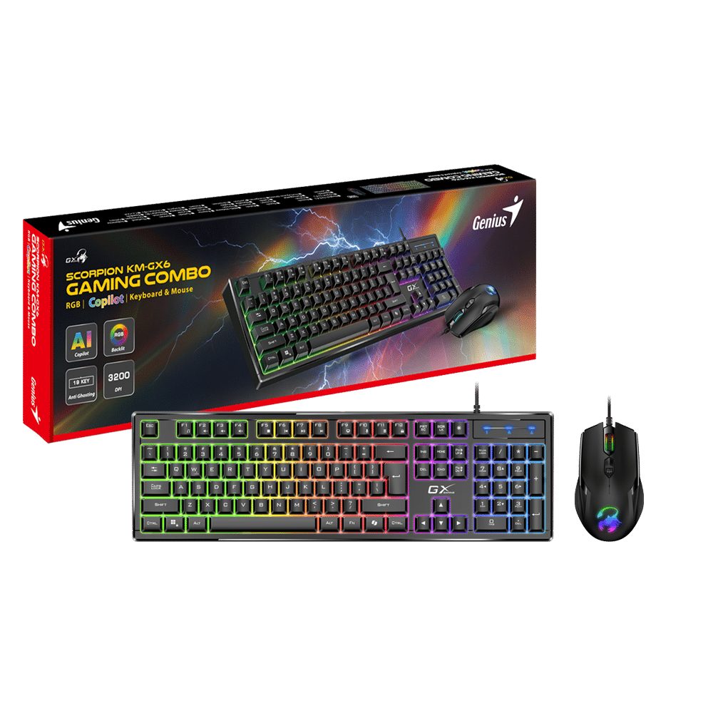 מקלדת גניוס סט מקלדת ועכבר גיימינג GENIUS SCORPION KM-GX6