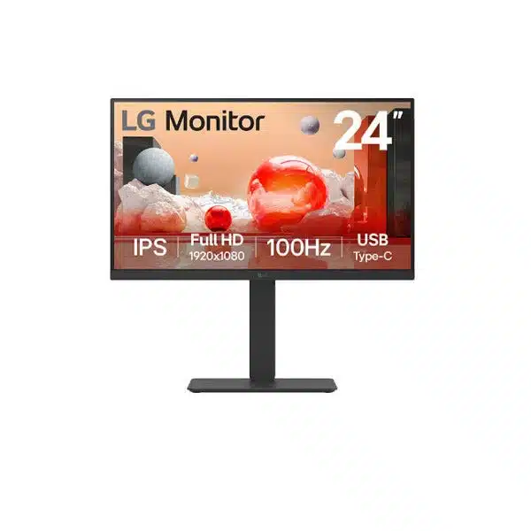 מסך מחשב ''24 Full HD IPS with USB Type-C תוצרת LG דגם: 24BA650-B
