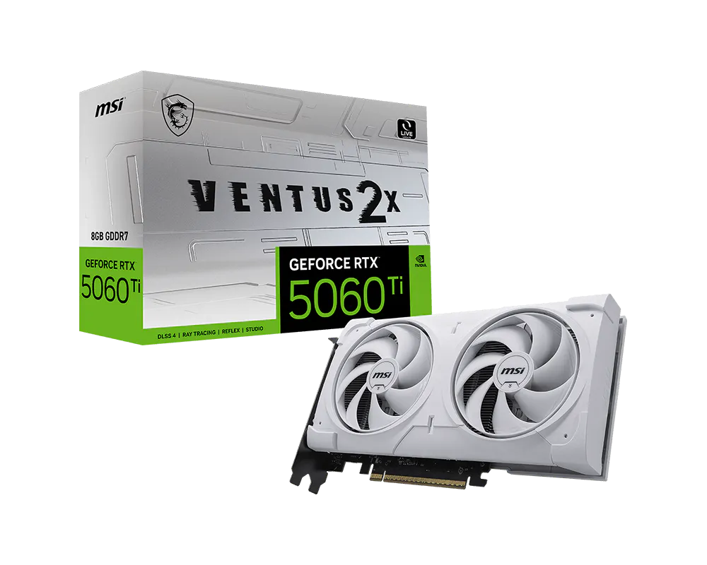 כרטיס מסך MSI GeForce RTX 5060 Ti 8G VENTUS 2X WHITE PLUS