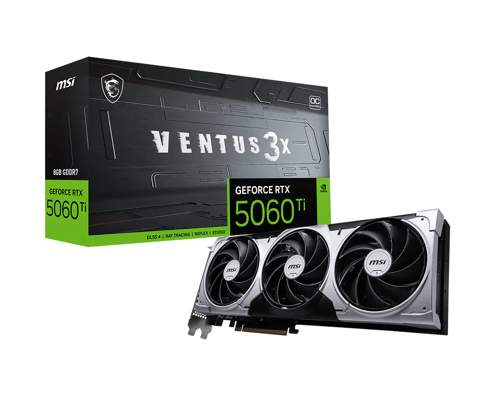 כרטיס מסך MSI RTX 5060 Ti 8G VENTUS 3X OC 4711377337649