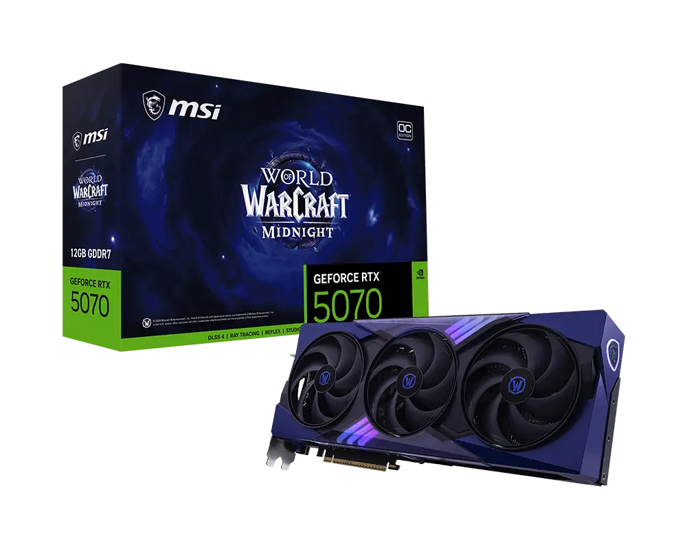 כרטיס מסך 5070 MSI 12G World of Warcraft MIDNIGHT VOID EDITION OC